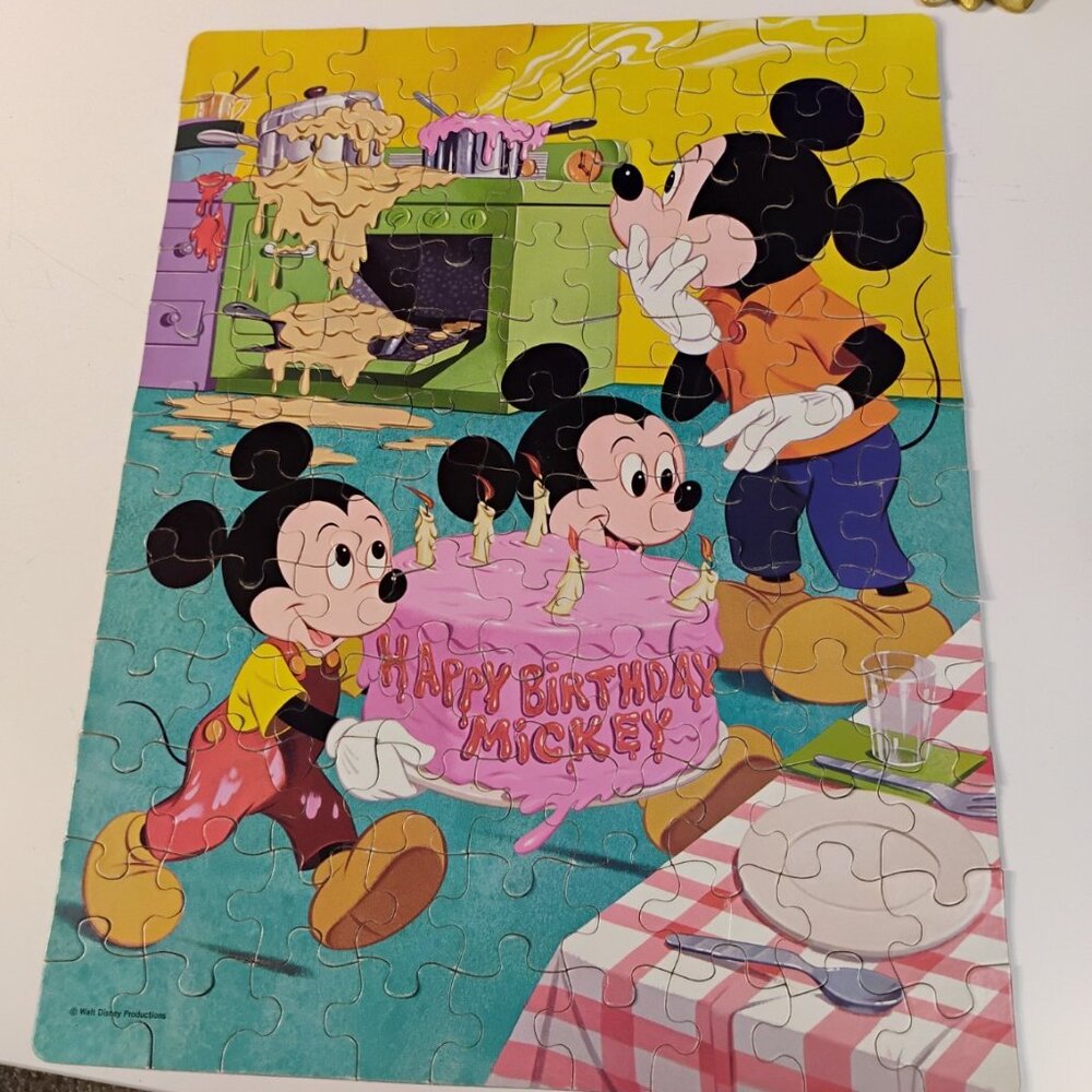 Vintage Disney Mickey Mouse Jigsaw Puzzle | Happy Birthday Mickey | Complete